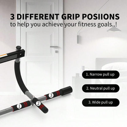 Steel Pull Up/Chin up Bar Adjustable Power Black for Pull up in Home Gym